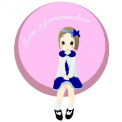 STICKER PERSONNALISATION FILLETTE SAGE (E0238)