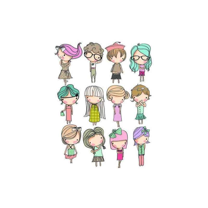 STICKER PLANCHE FIGURINES FILLES (E0243)