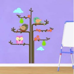 STICKER ARBRE AUX OISEAUX (E0248)