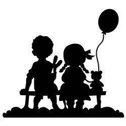 STICKER ENFANTS AVEC UN BALLON (E0257)