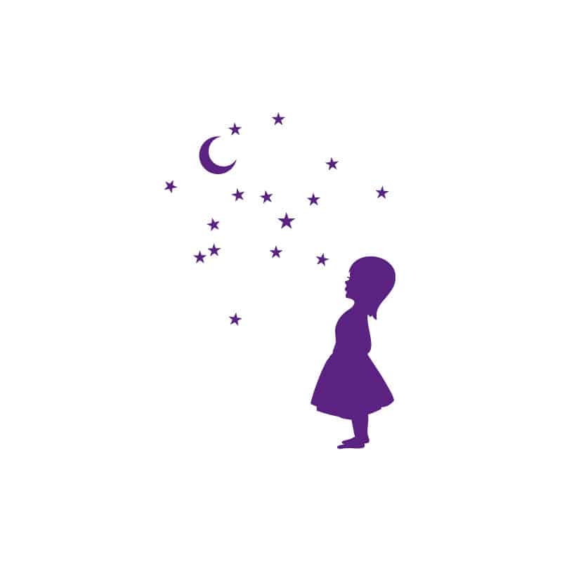 STICKER FILLE AUX ETOILES (E0258)