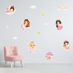 STICKER FILLE PLANCHE FEES PRINCESSES (E0300)