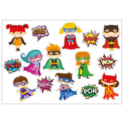 STICKER PLANCHE ENFANTS HEROS (E0306)