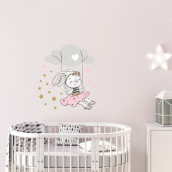 STICKER ENFANT DESSUS DE LIT JOLIE COEUR (E0418)