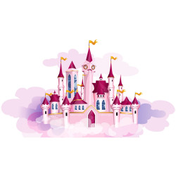 STICKER TETE DE LIT CHATEAU DE PRINCESSE