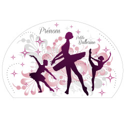 STICKER TETE DE LIT PERSONNALISABLE PETITE BALLERINE (TETE_LIT_024)