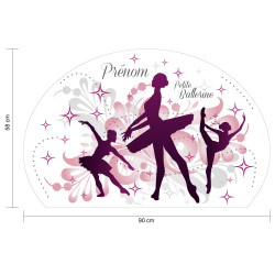 STICKER TETE DE LIT PERSONNALISABLE PETITE BALLERINE (TETE_LIT_024)