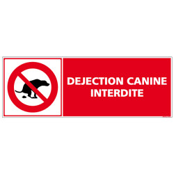 PANNEAU DEJECTIONS CANINES INTERDITES AU FORMAT 210X75MM