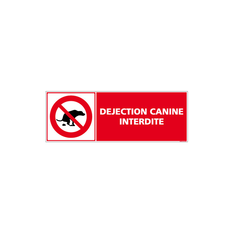 PANNEAU DEJECTIONS CANINES INTERDITES AU FORMAT 210X75MM