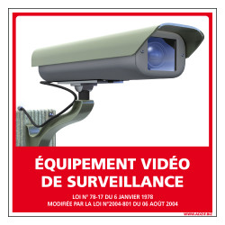 PANNEAU EQUIPEMENT VIDEO DE SURVEILLANCE AU FORMAT 250X250MM