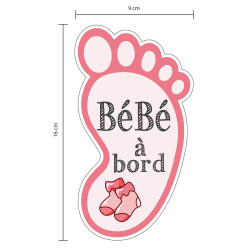 STICKER BEBE A BORD PETIT PIED FILLE (J0126)