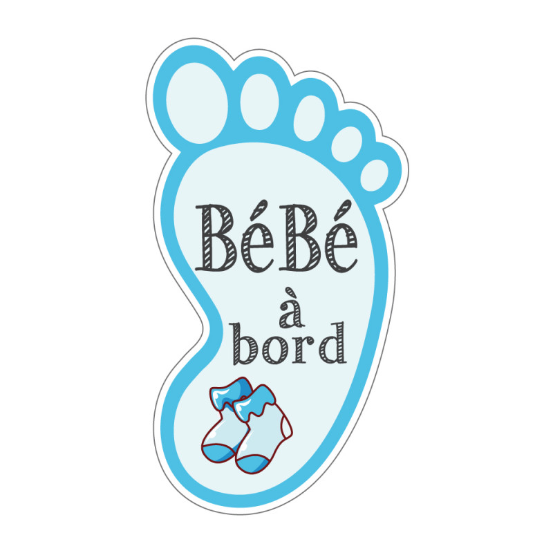 STICKER BEBE A BORD PETIT PIED GAR«ON (J0127)