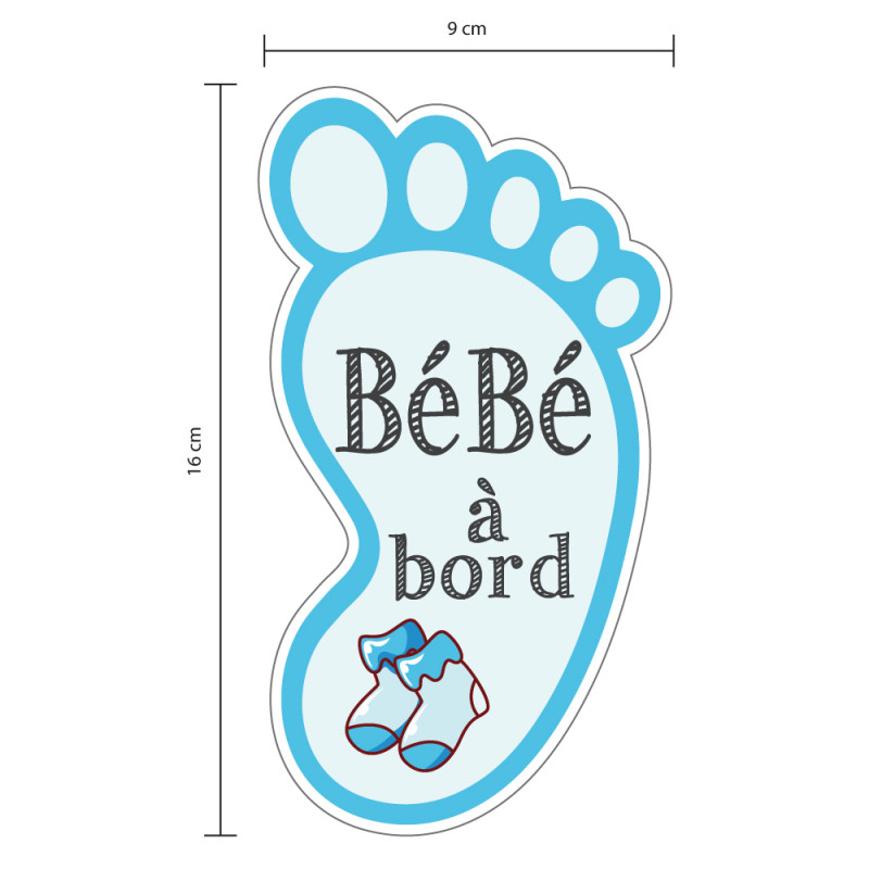 Sticker Voiture "Bébé à Bord" Modèle Petits Pieds - Personnalisable Avec Le Prénom - Fabriqué En France