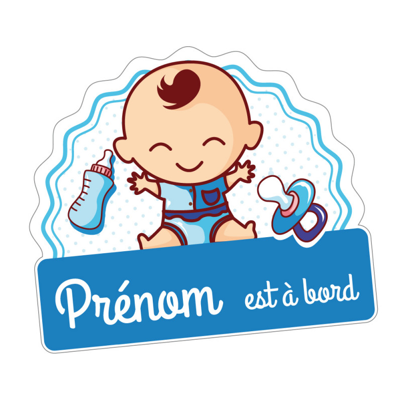 STICKER BEBE A BORD GAR«ON PERSONNALISABLE (J0129-PERSO)