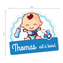 STICKER BEBE A BORD GAR«ON PERSONNALISABLE (J0129-PERSO)