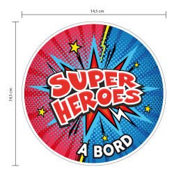 STICKER SUPER HEROS A BORD (J0135)