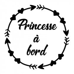 STICKER FORMAT ROND PRINCESSE A BORD (J0114)