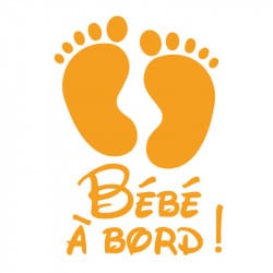 bébé à bord en forme de pied