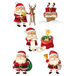 5 STICKERS PLANCHE PERE NOEL (PLNOEL5)