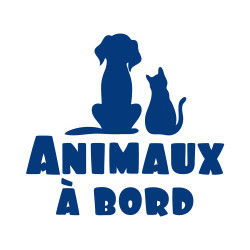 STICKER SILHOUETTE ANIMAUX A BORD BLEU