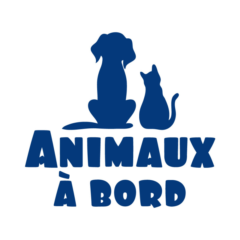 STICKER SILHOUETTE ANIMAUX A BORD BLEU