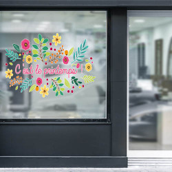 STICKER POUR VITRINE THEME PRINTEMPS