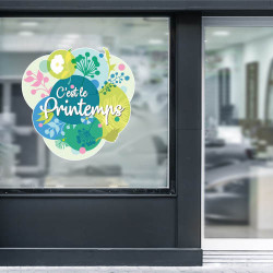 STICKER POUR VITRINE THEME PRINTANIER