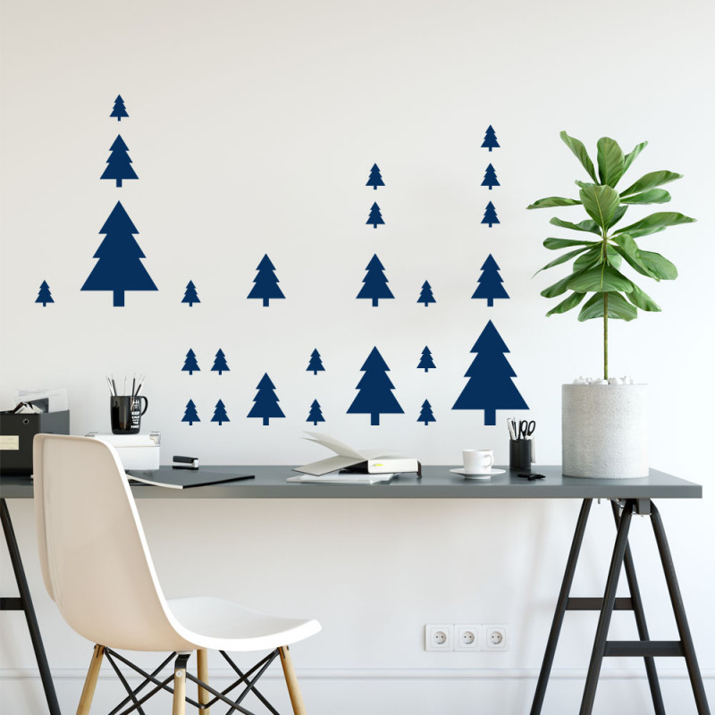 STICKER PLANCHE DE FORME NATURE SAPINS (PL0027)