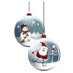 STICKER 2 BOULES DE NOEL (T0133)