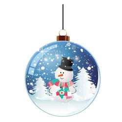 STICKER BOULE BONHOMME DE NEIGE (T0136)