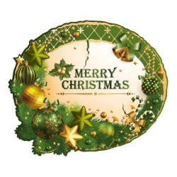 STICKER COURONNE DE NOEL VERTE (T0138)