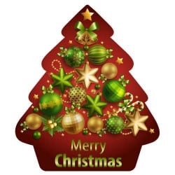 STICKER SAPIN VERT ET OR (T0142)
