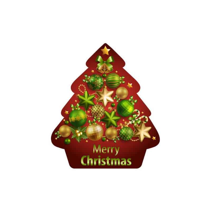 STICKER SAPIN VERT ET OR (T0142)