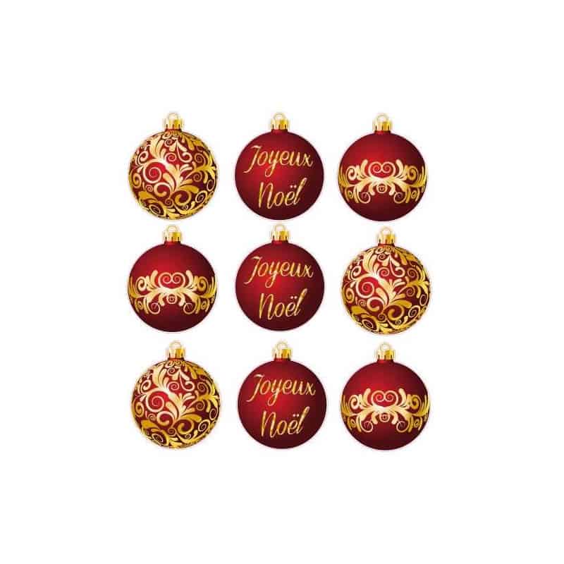 STICKER PLANCHE 9 BOULES ROUGE/OR (T0146) STICKER PLANCHE 9 BOULES ROUGE/OR (T0146)