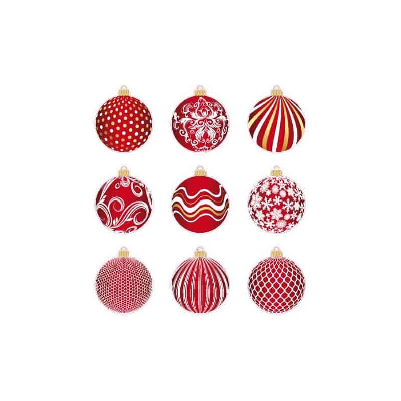 STICKER PLANCHE 9 BOULES ROUGE/BLANC/OR (T0153) STICKER PLANCHE 9 BOULES ROUGE/BLANC/OR (T0153)