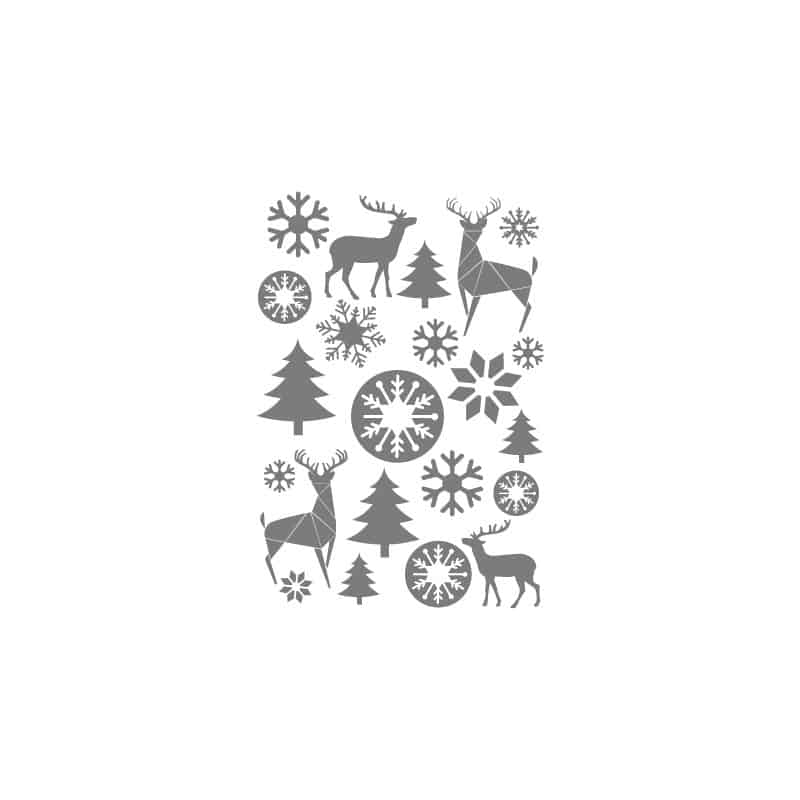 21 STICKERS NOEL : CERFS & FLOCONS (T0156)