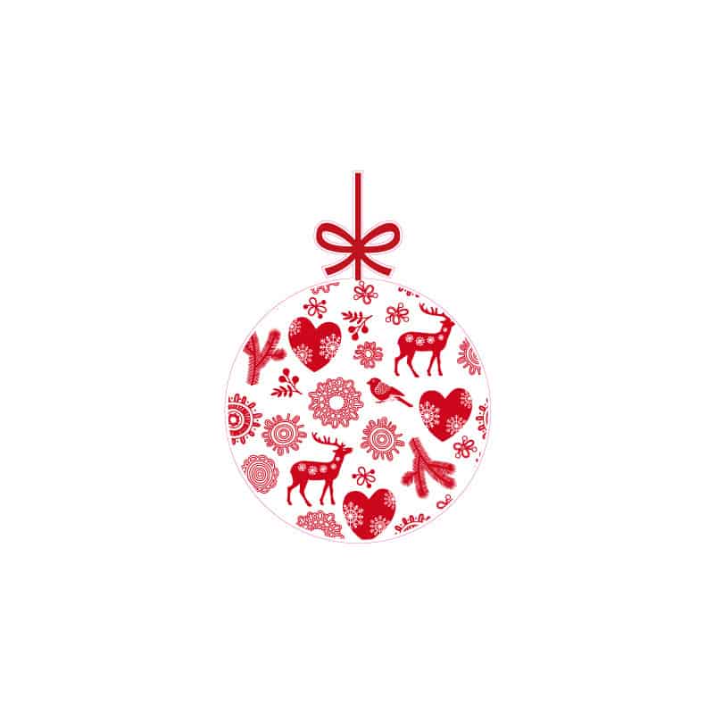 STICKERS AVEC UNE FORME DE BOULE DE NOEL (T0157)