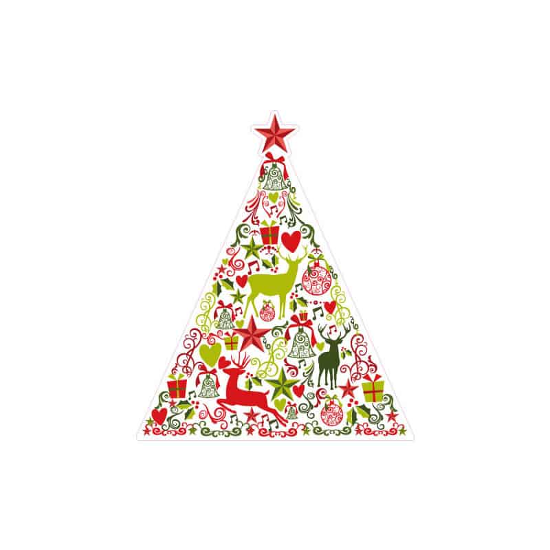 STICKER SAPIN ROUGE ET VERT (T0167)