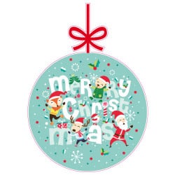 STICKER BOULE DE NOEL MERRY CHRISTMAS (T0168)