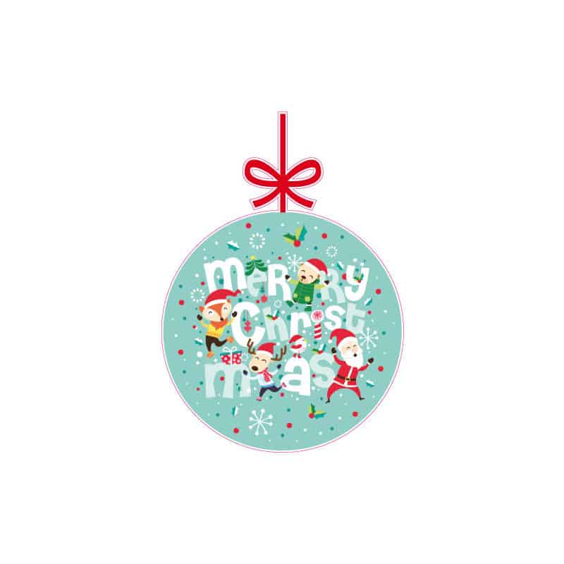 STICKER BOULE DE NOEL MERRY CHRISTMAS (T0168)