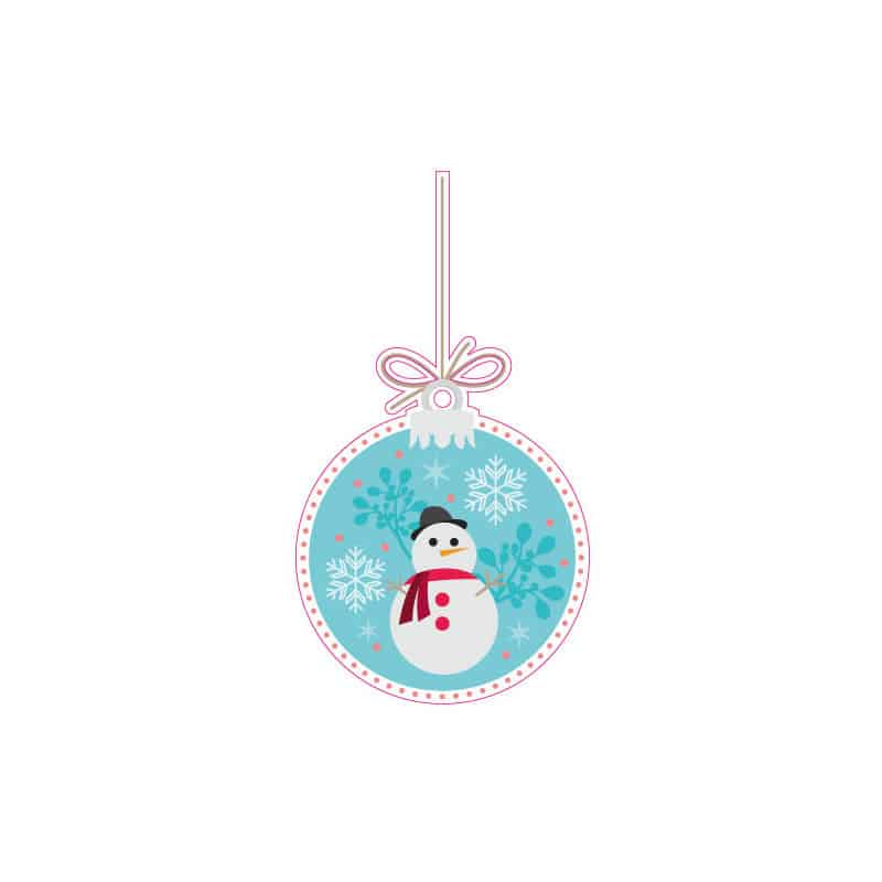 STICKER BOULE BONHOMME DE NEIGE (T0173)