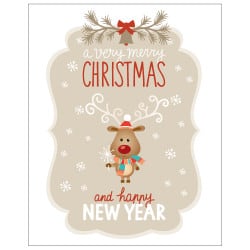 STICKER CHRISTMAS AND HAPPY NEW YEAR (T0176)