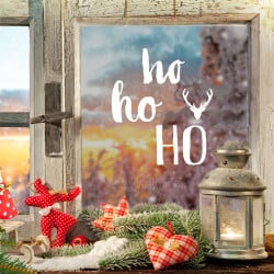 STICKER DE NOEL POUR VITRE HO HO HO (T0193)