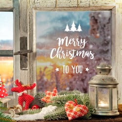 STICKER DE NOEL MERRY CHRISTMAS TO YOU (T0195)