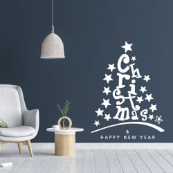 STICKER SAPIN DE NOEL FESTIF (T0198)