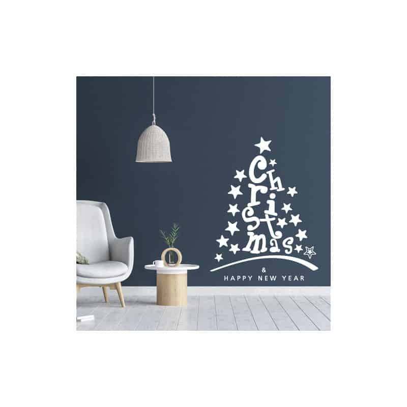 STICKER SAPIN DE NOEL FESTIF (T0198)