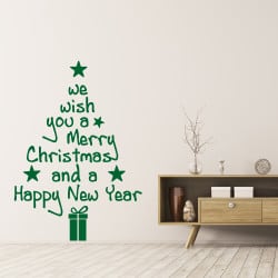 STICKER SAPIN DE NOEL WORDS (T0199)