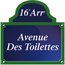 STICKERS PLAQUE DE RUE AVENUE DES TOILETTES (K0010)