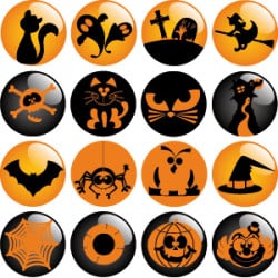 STICKERS 16 MOTIFS HALLOWEEN (T0001)