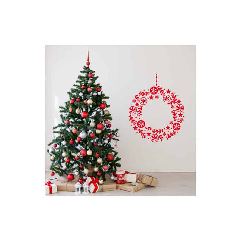 STICKER COURONNE SCANDI NOEL (T0202)